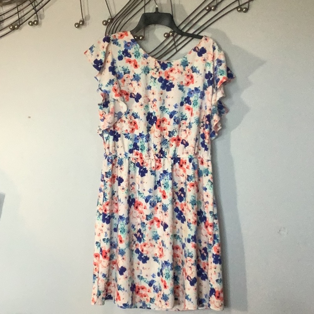White Floral Dress, Size L
